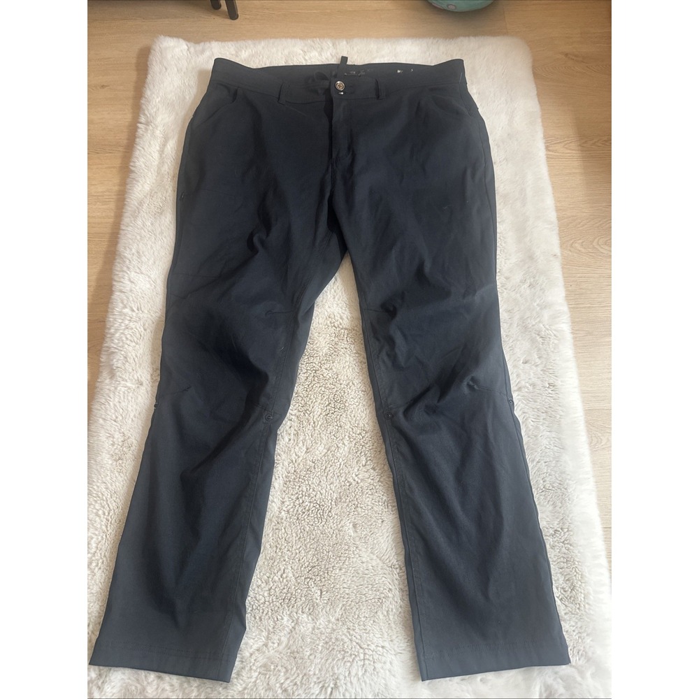 Prana‎ Pants Mens 18 W Black Alameda Slim Straight Leg Hiking Climbing Outdoor